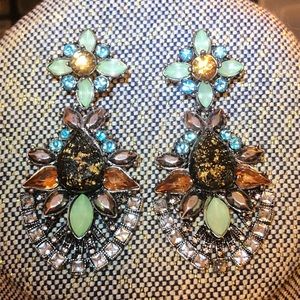 Artsy mint and multicolored earrings!